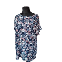 Tunika kimono z okrągłym dekoltem i wzorem w drobne kwiatuszki